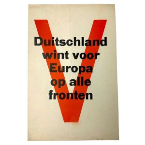 Original WWII Dutch NSB leaflet V = Victory