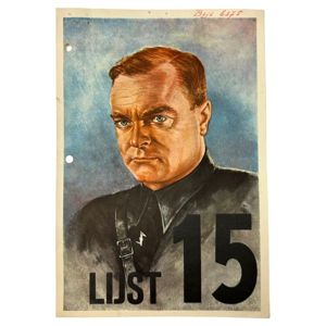 Original WWII Dutch NSB Anton Mussert elections flyer