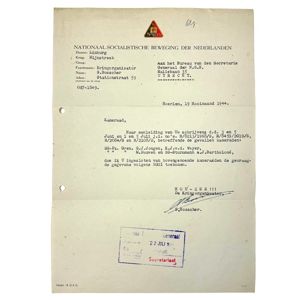 Original WWII Dutch NSB document regarding KIA Dutch Waffen-SS volunteers …
