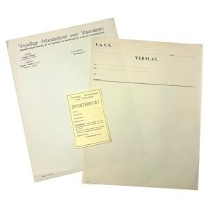 Original WWII Flemish V.V.A.V. collaboration stationary and sports certificate