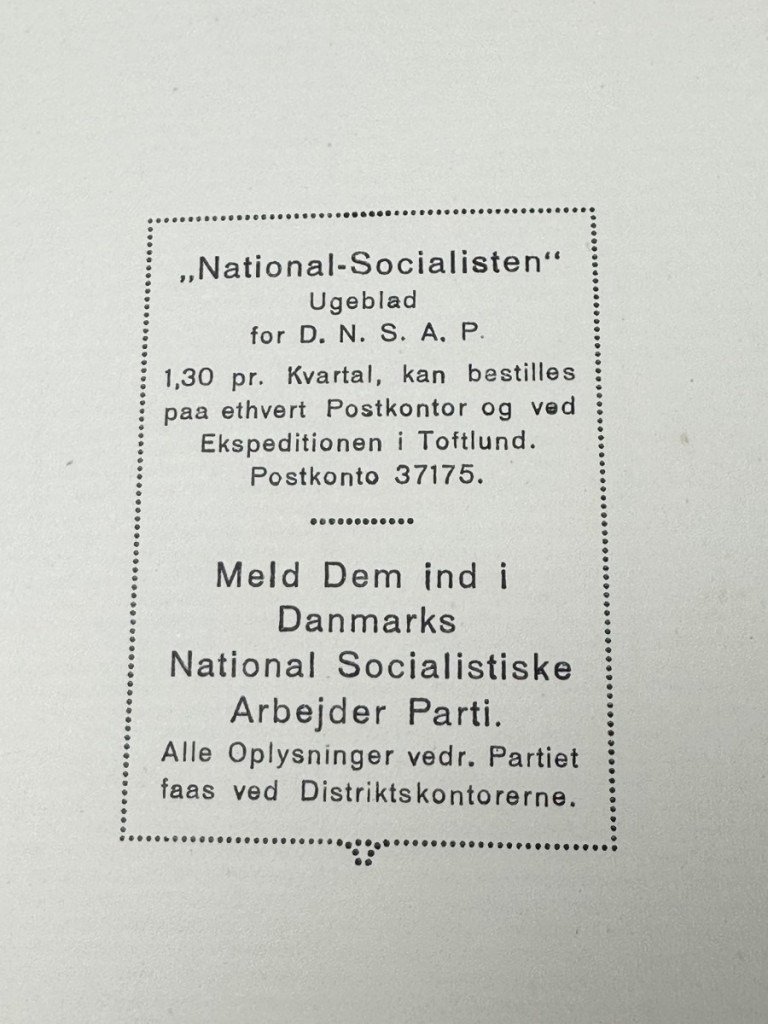 Original Early 1933 DNSAP brochure 'Slesvigske spørgsmål' — image 10