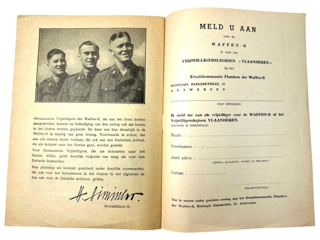 Original WWII Flemish Waffen-SS recruitment booklet — image 3