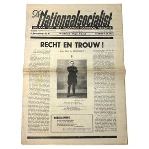 Original WWII Flemish VNV 'De Nationaalsocialist' newspaper
