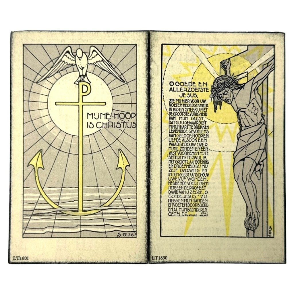 Original WWII Flemish collaboration 'Dietsche Militie' death card — image 3