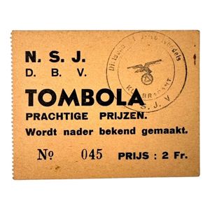 Original WWII Flemish NSJV collaboration lottery ticket