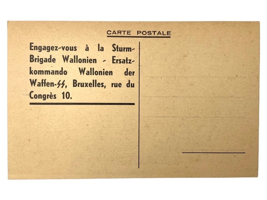 Original WWII Walloon SS-Sturmbrigade Wallonien post card — image 4