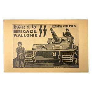 Original WWII Walloon SS-Sturmbrigade Wallonien post card