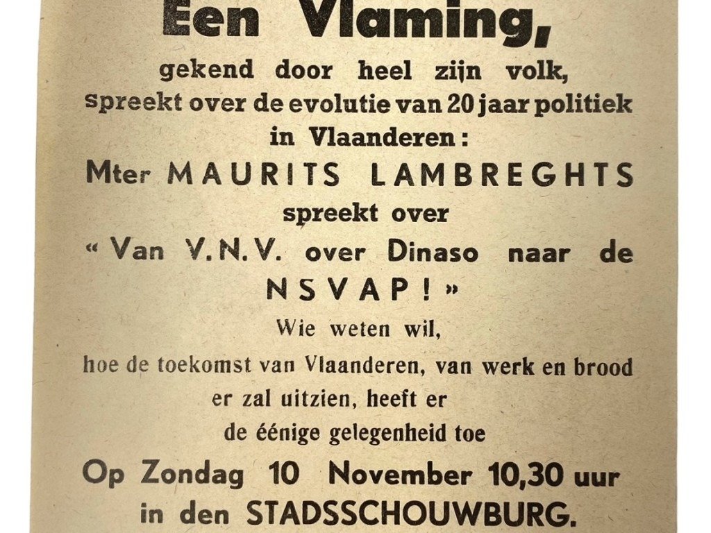 Originele WWII Vlaamse NSVAP flyer — image 3
