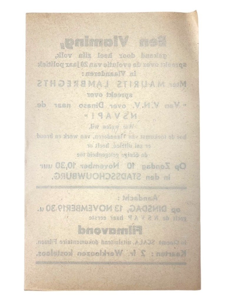 Originele WWII Vlaamse NSVAP flyer — image 5