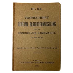 Original Pre 1940 Dutch army prescription for secret message exchange