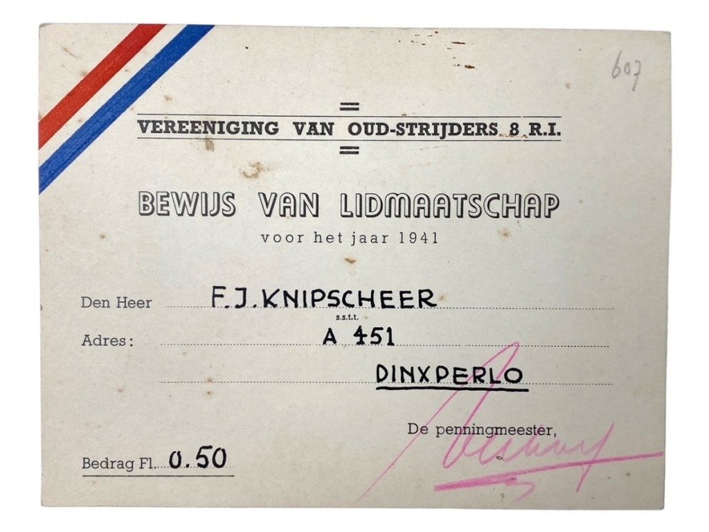 Original Pre 1940 Dutch army 8 R.I. grouping of F.J. Knipscheer — image 2