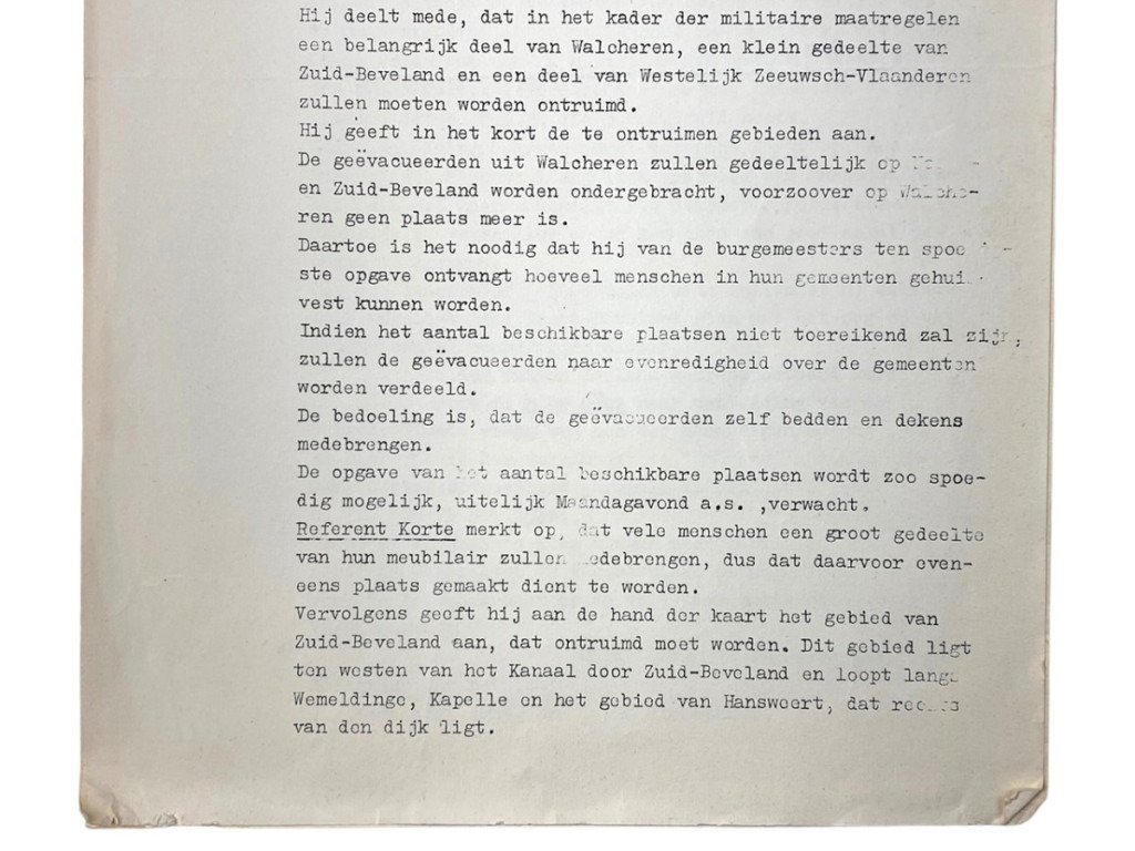 Original WWII Dutch documents about the meeting regarding the evacuation of Walcheren and part of Zuid-Beveland — image 5