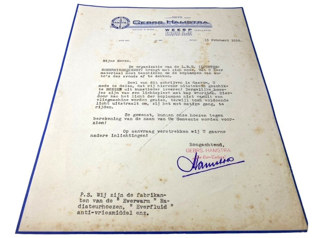 Original WWII Dutch Luchtbeschermingsdienst document from Weesp (Noord-Holland) — image 2