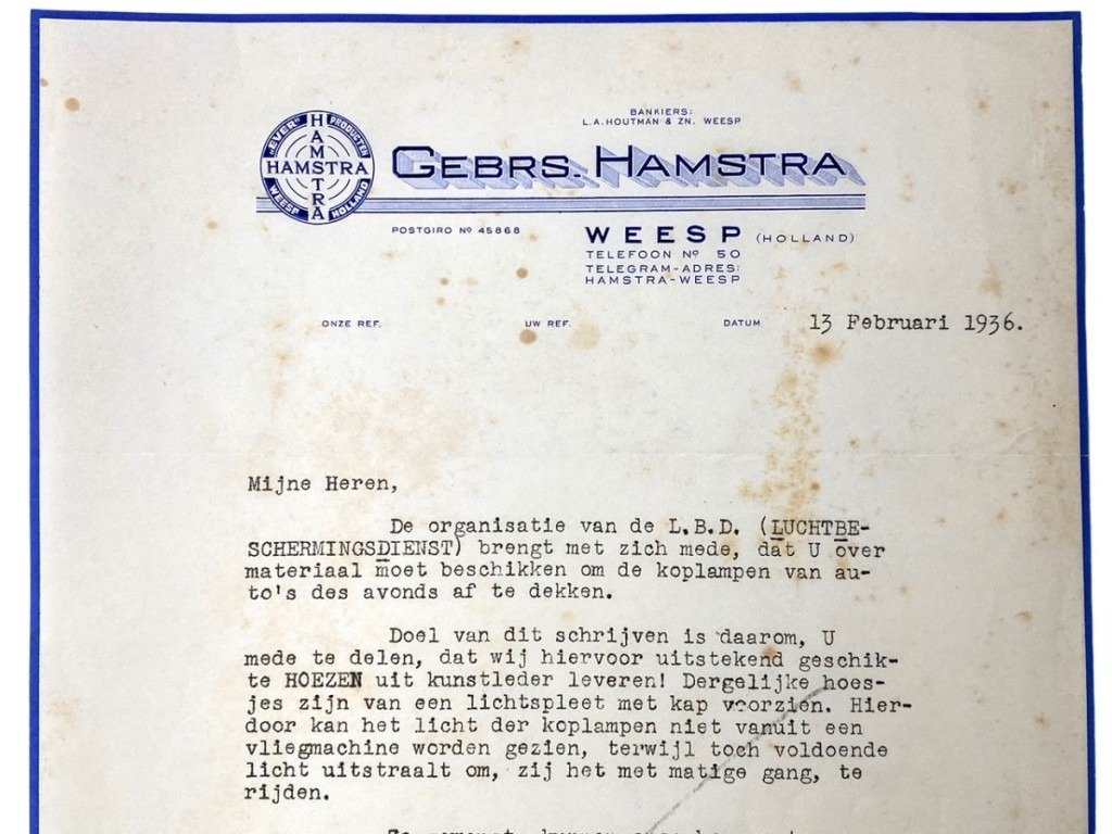Original WWII Dutch Luchtbeschermingsdienst document from Weesp (Noord-Holland) — image 3
