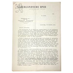 Original WWII Nederlandsche Unie afdeling Tiel documents