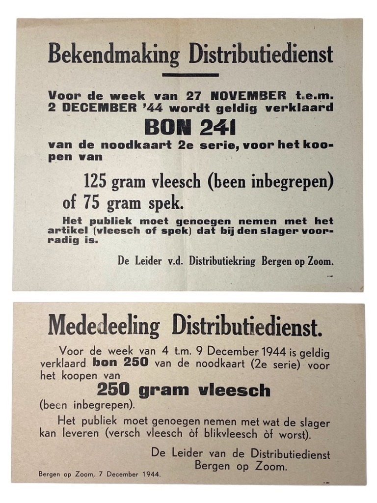 Original WWII Dutch set of four small Distribution service posters from Bergen op Zoom — image 2
