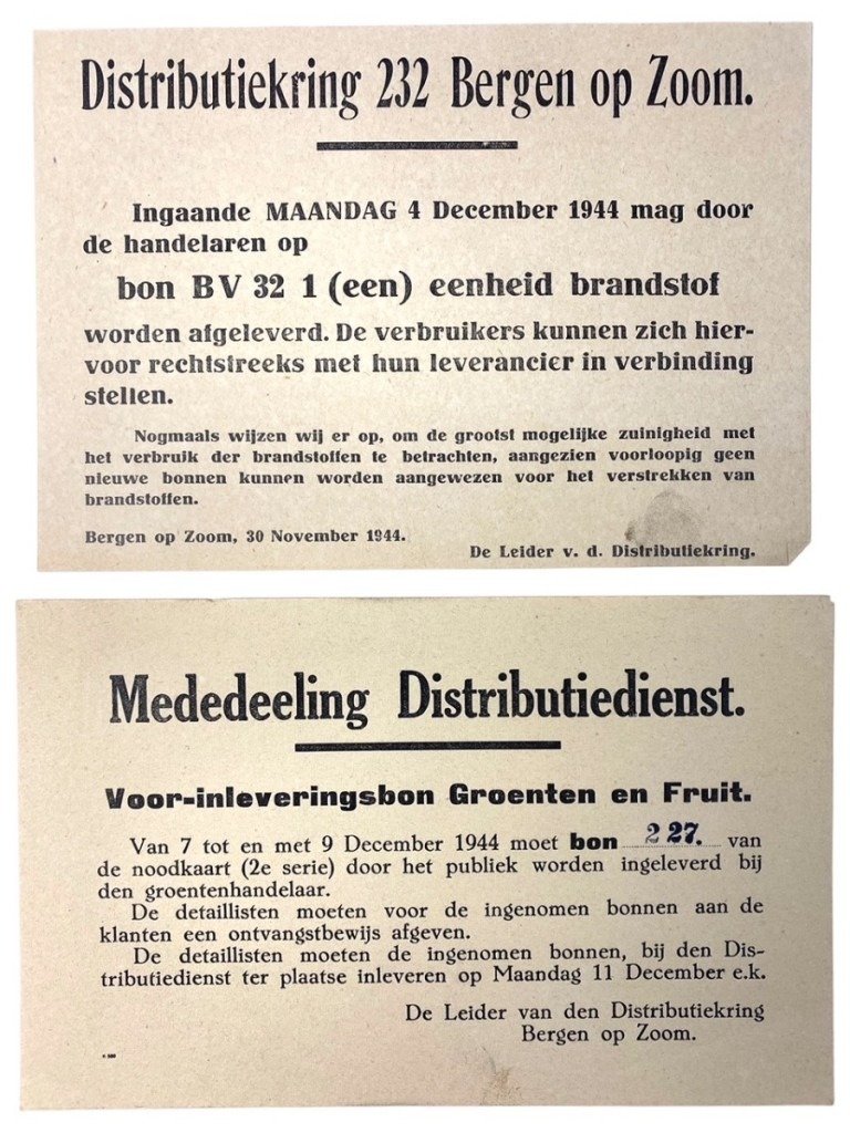 Original WWII Dutch set of four small Distribution service posters from Bergen op Zoom — image 3