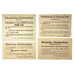 Original WWII Dutch set of four small Distribution service posters …