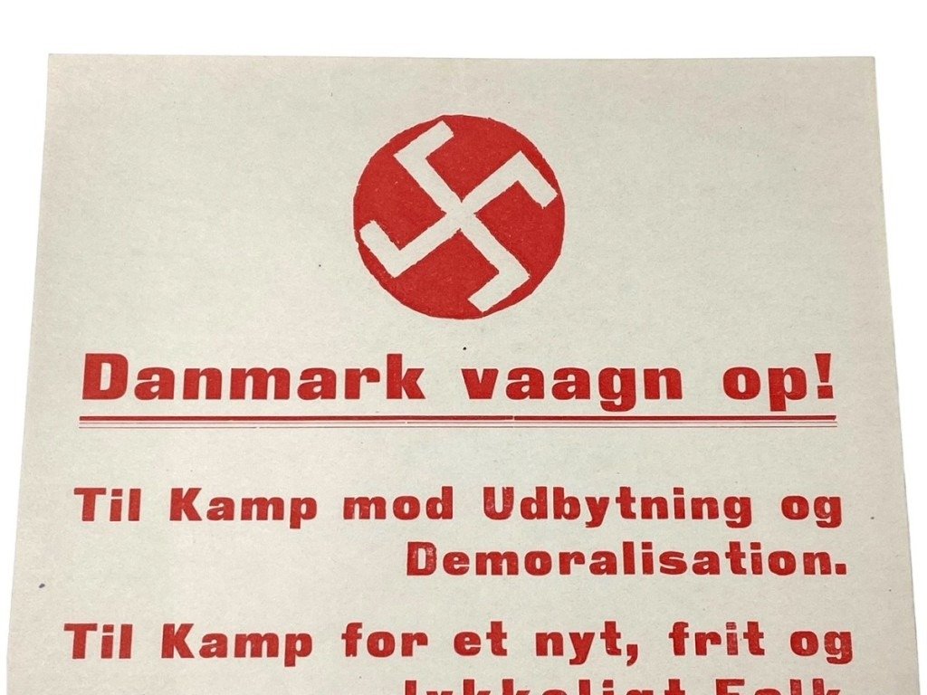 Original WWII Danish DNSAP 'Danmark vaagn op!' Flyer — image 3