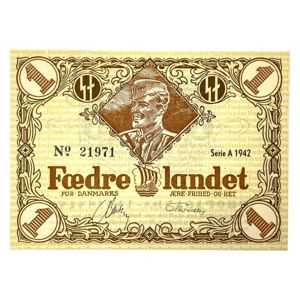Original WWII Danish DNSAP propaganda note of 1 Krone