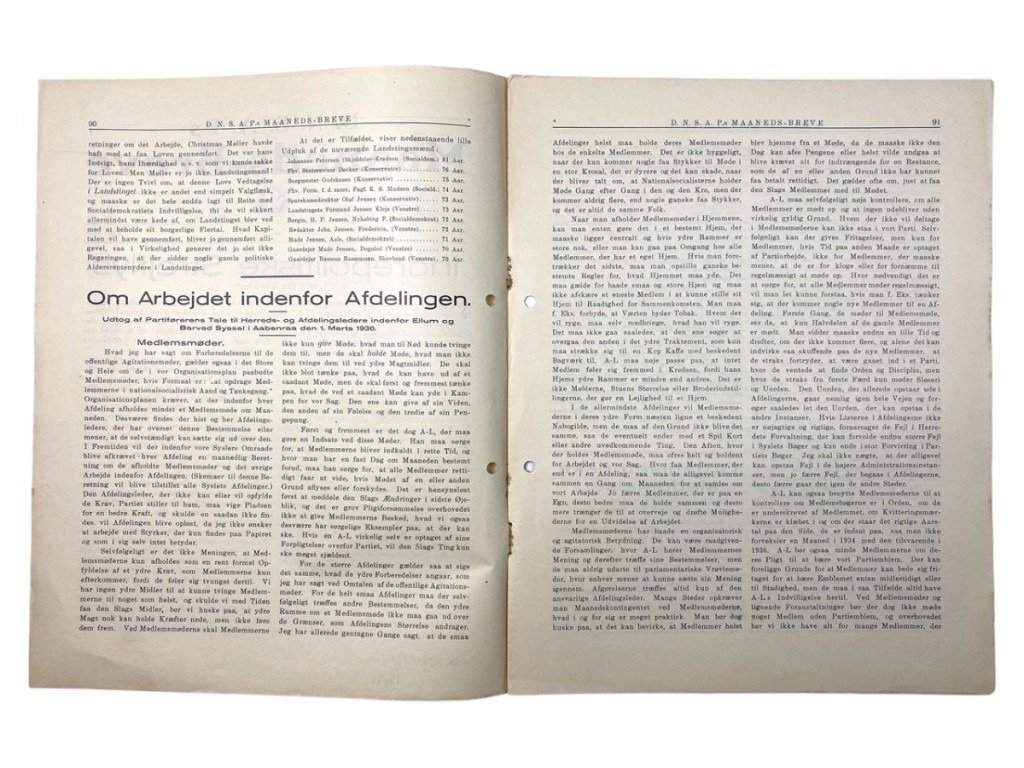 Original WWII Danish DNSAP Maaneds-Breve magazine – April 1936 — image 10