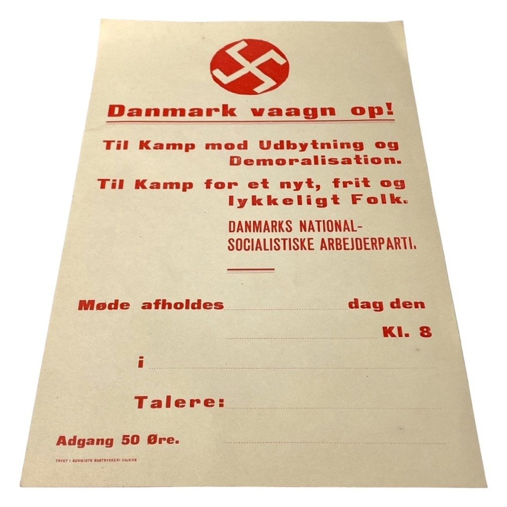 Original WWII Danish DNSAP 'Danmark vaagn op!' Flyer — image 2