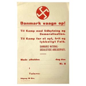 Original WWII Danish DNSAP 'Danmark vaagn op!' Flyer
