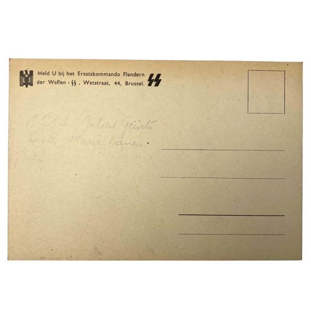Original WWII Flemish Waffen-SS/DRK post card — image 2