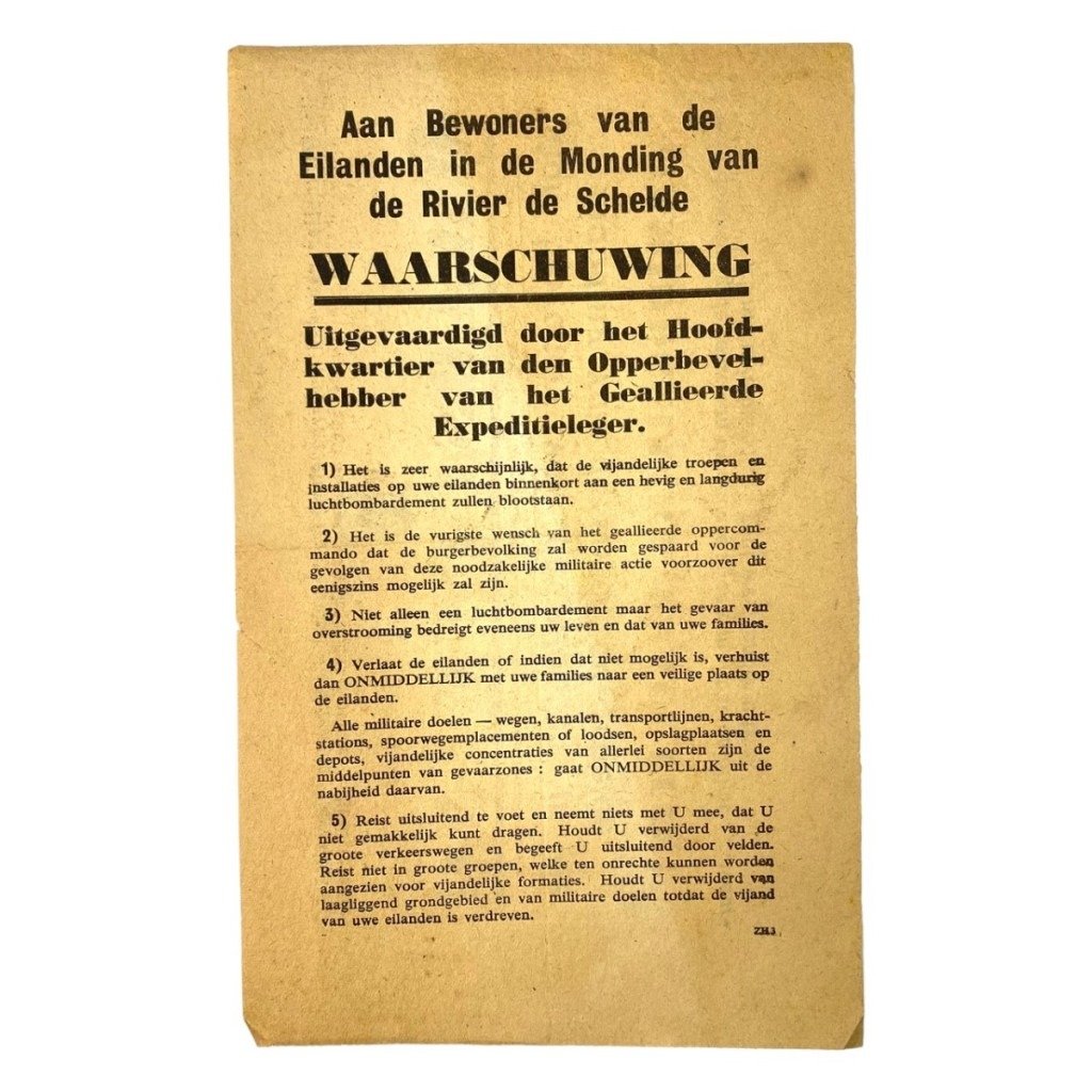 Original WWII Allied dropping leaflet regarding the Schelde — image 2