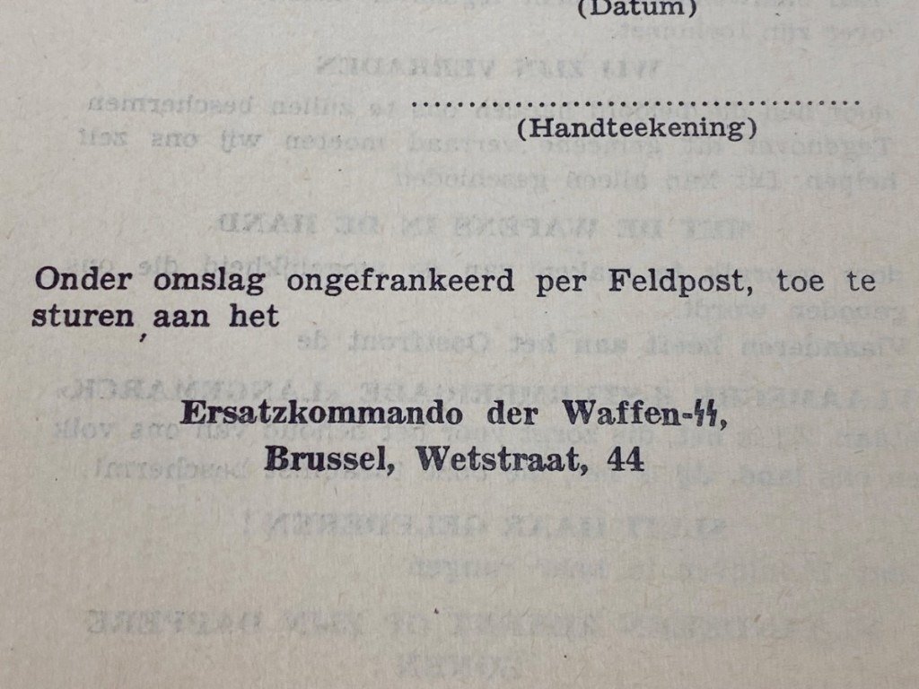 Original WWII Flemish SS-Sturmbrigade Langemarck recruitment flyer — image 6