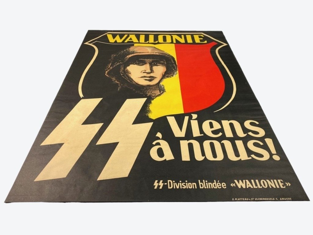 Original WWII Walloon Waffen-SS volunteers legion poster — image 4