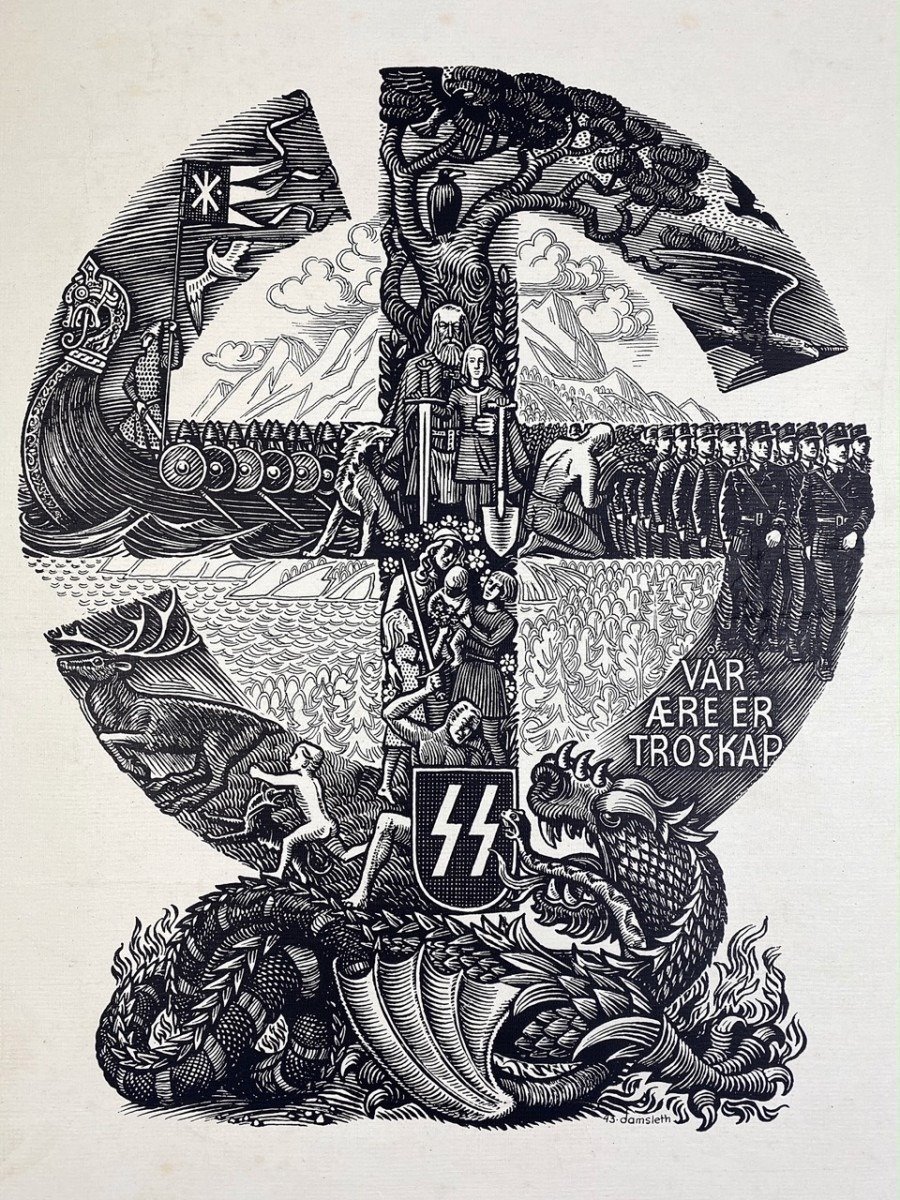 Original WWII Germanske SS Norge poster — image 2