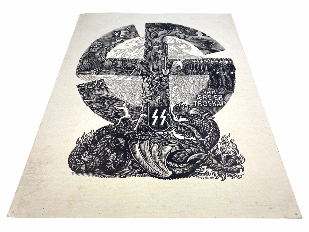 Original WWII Germanske SS Norge poster — image 3