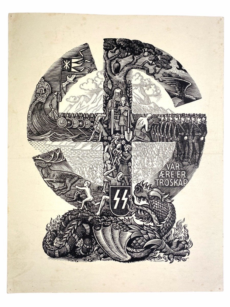 Original WWII Germanske SS Norge poster — image 4