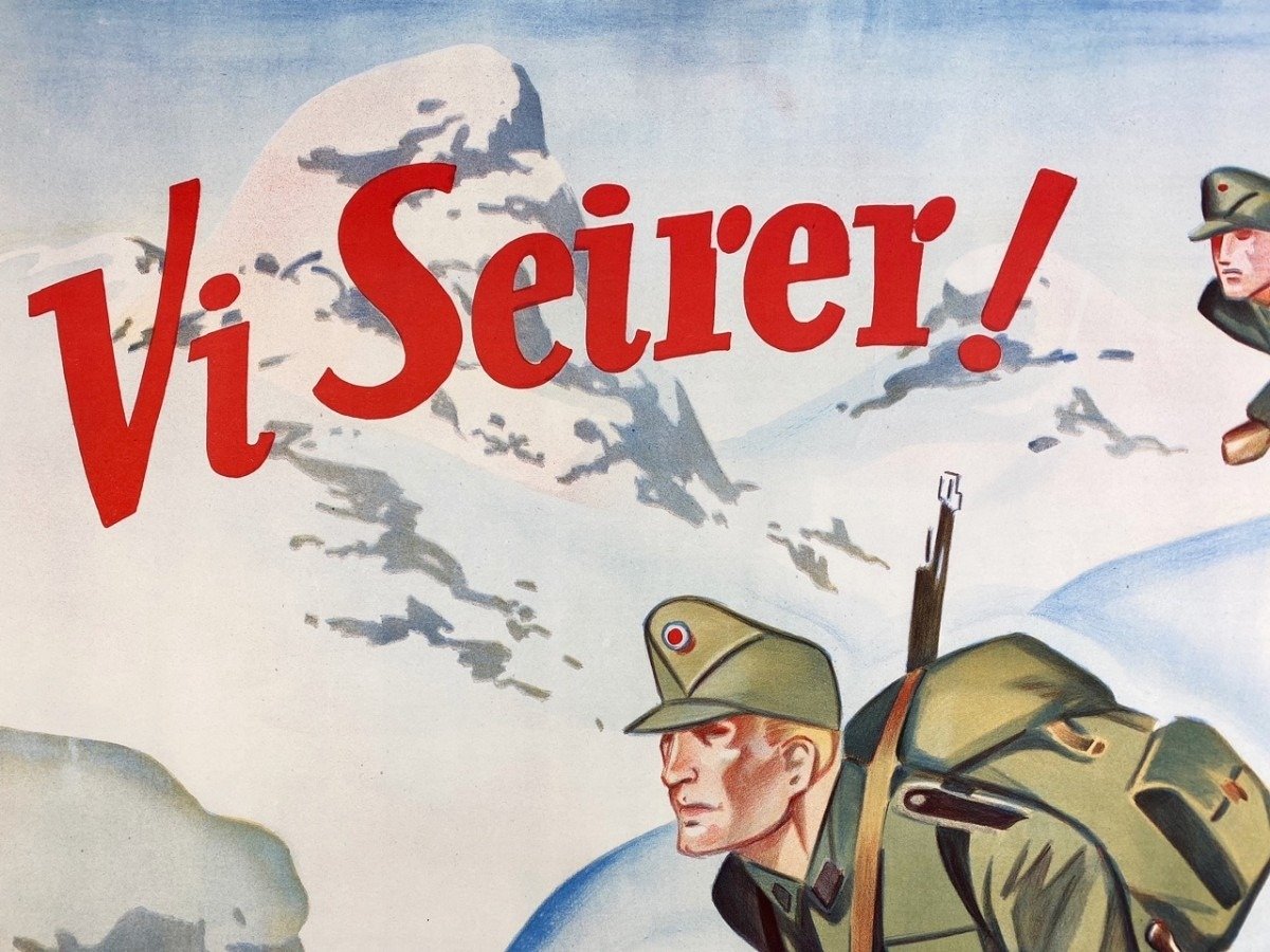 Original WWII Norwegian Waffen-SS poster 'Vi seirer! Bli med Den Norske Legions Skiløperbataljon' — image 10