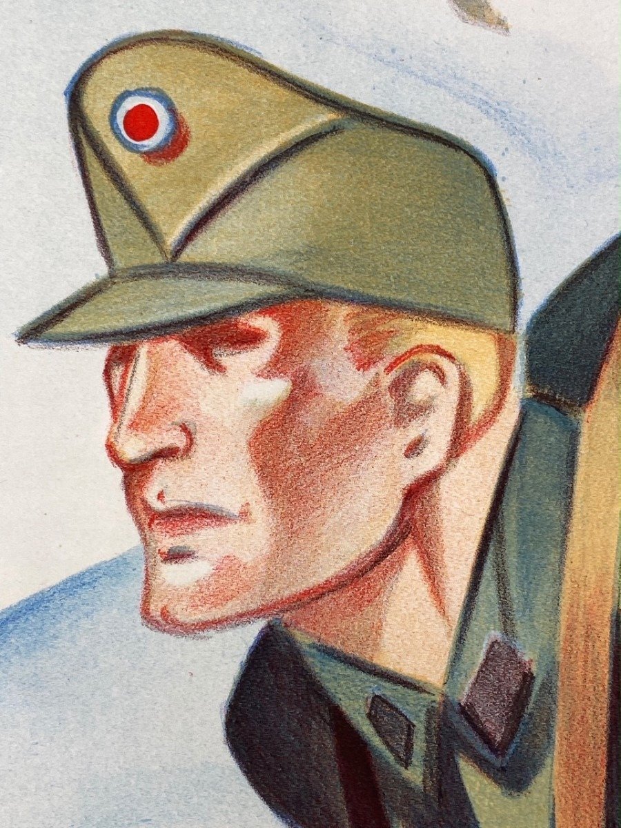 Original WWII Norwegian Waffen-SS poster 'Vi seirer! Bli med Den Norske Legions Skiløperbataljon' — image 6