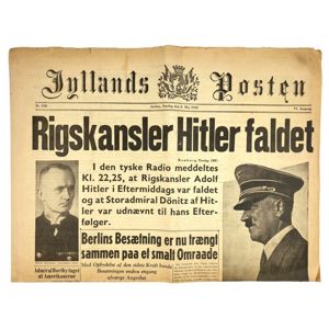 Original WWII Danish newspaper – Death of Adolf Hitler