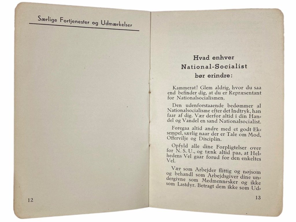 Original WWII Danish N.S.U. membership booklet — image 5