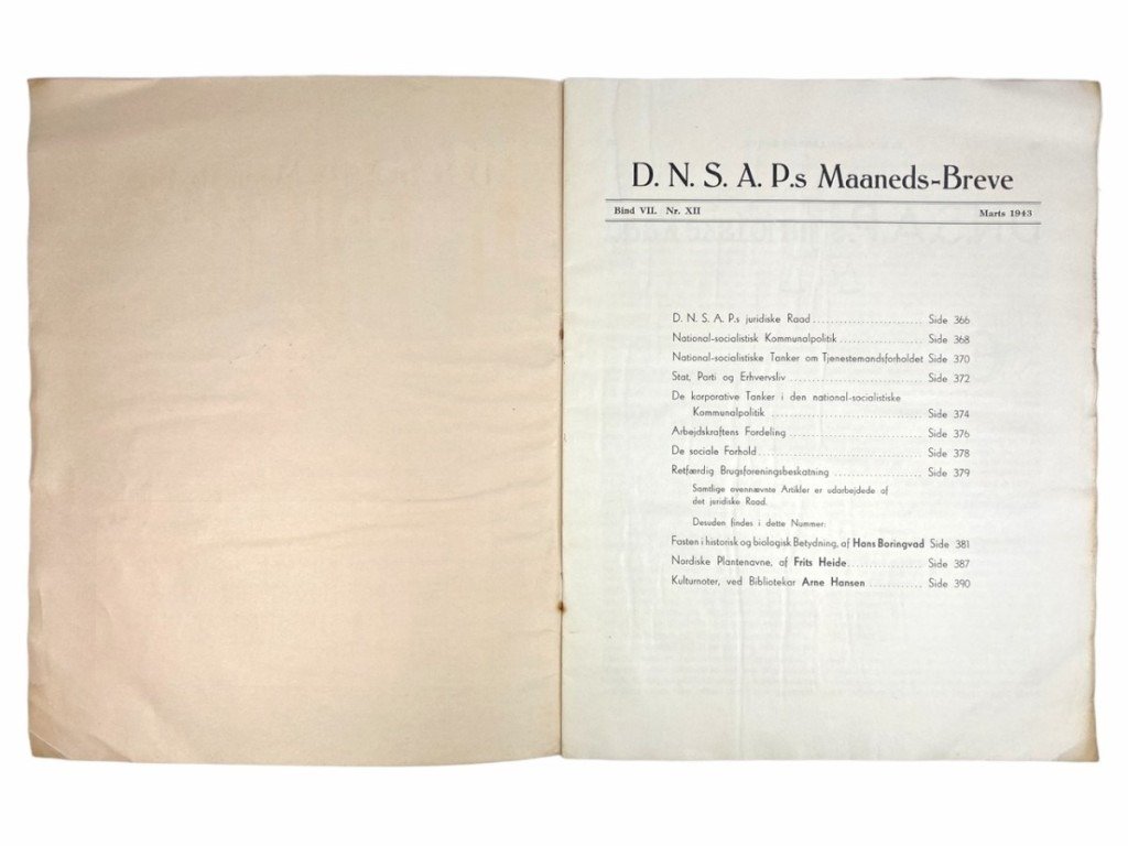 Original WWII Danish DNSAP Maaneds-Breve magazine — image 2