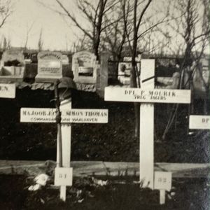 Original WWII Dutch photo Graves at the cemetery in Rotterdam