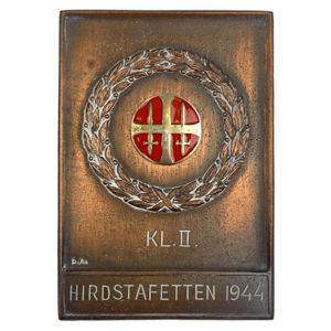 Original WWII Norwegian Nasjonal Samling sports plaque – Relay 2nd …