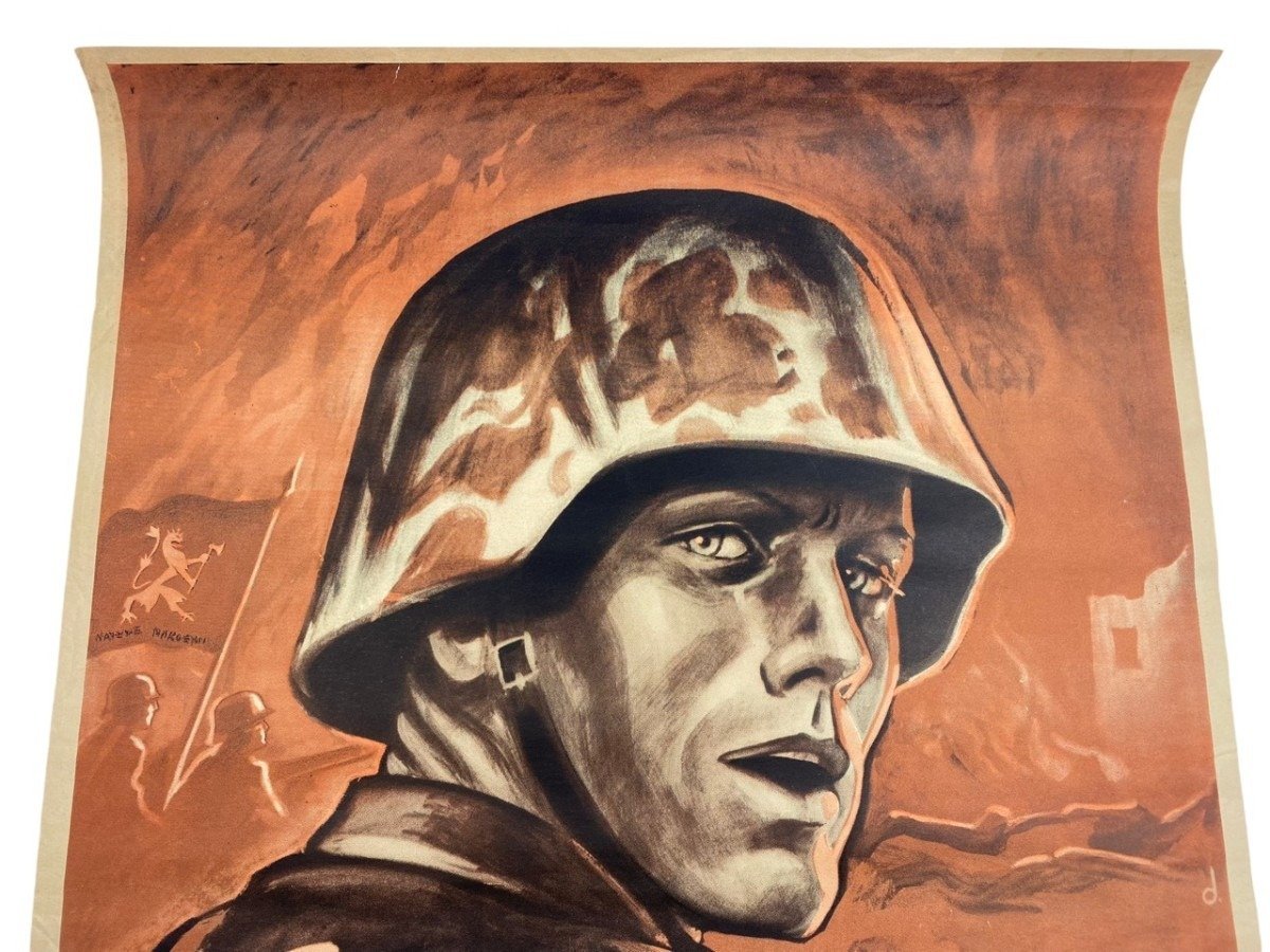 Original WWII Norwegian Waffen-SS poster 'Glem ikke din æresgjeld til Frontkjemperne' — image 3