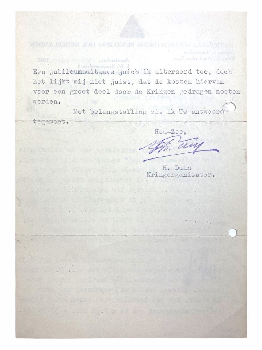 Original WWII Dutch NSB letter – Book Volk en Vaderland — image 3