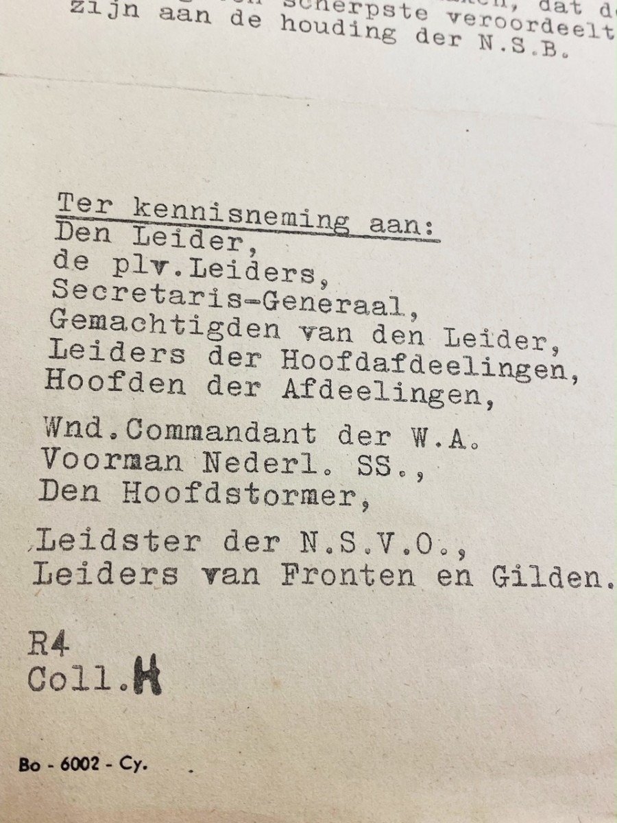 Original WWII Dutch NSB letter Ernst Voorhoeve – NSB & religion — image 4