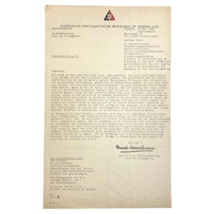 Original WWII Dutch NSB letter Ernst Voorhoeve – NSB & …