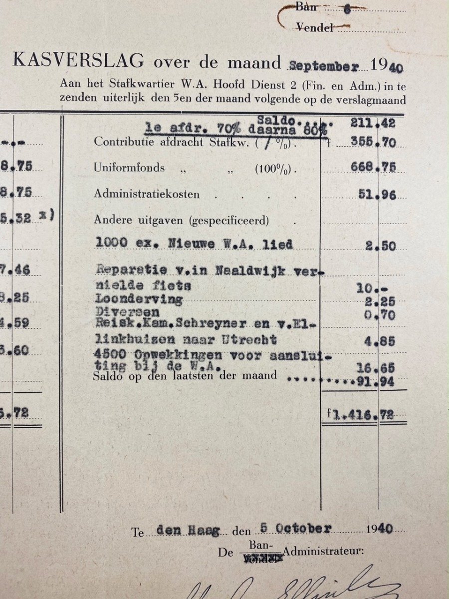 Original WWII Dutch NSB financial report — image 3