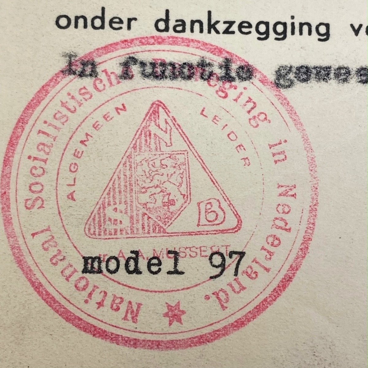 Original WWII Dutch NSB resignation document Groningen — image 2