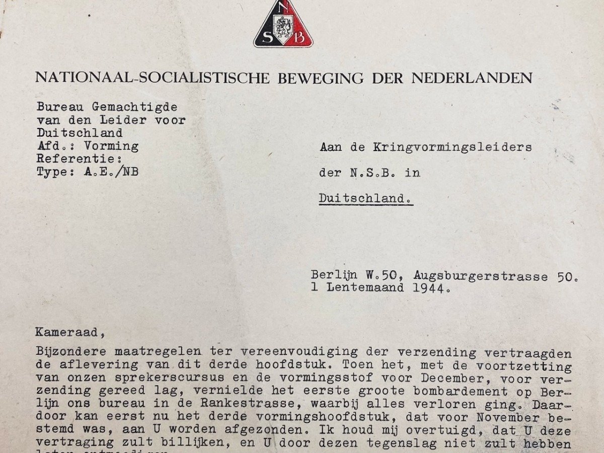 Original WWII Dutch NSB letter 'NSB in Berlin (Germany)' — image 5