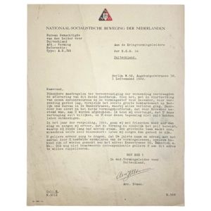 Original WWII Dutch NSB letter 'NSB in Berlin (Germany)'