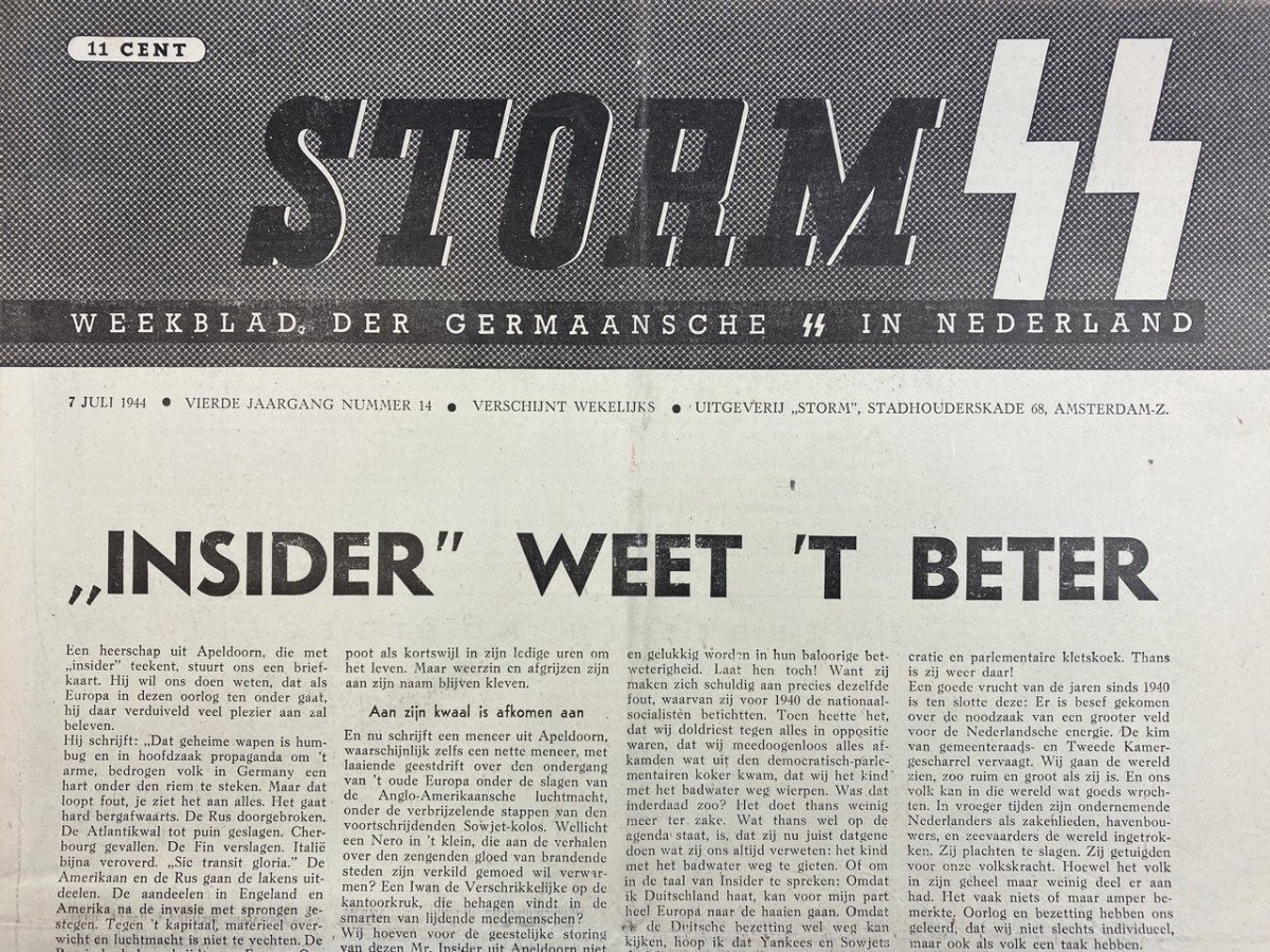 Original WWII Dutch Storm SS newspaper — image 2
